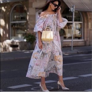 H&M Floral Off-the-shoulder Dress